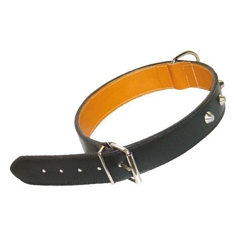COLLARI COLLARE IN CUOIO NATURALE BORCHIATO PER CANI MM.40X75