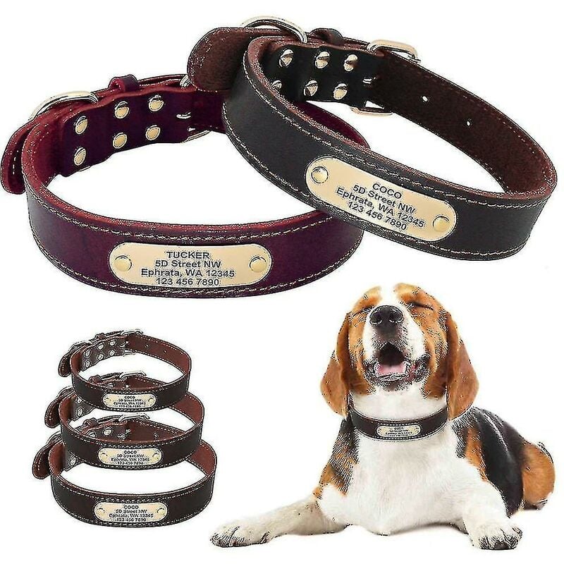 Collari per cani in pelle personalizzati Collari per cani di taglia media personalizzati Collari per cani di grandi dimensioni personalizzati per