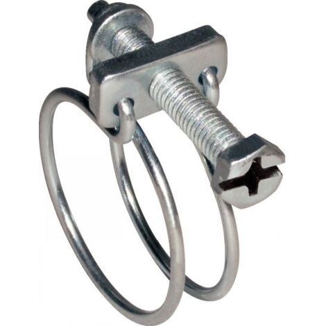 Collarín de sujeción de doble hilo - Acero galvanizado 13-16 - Caja de 100