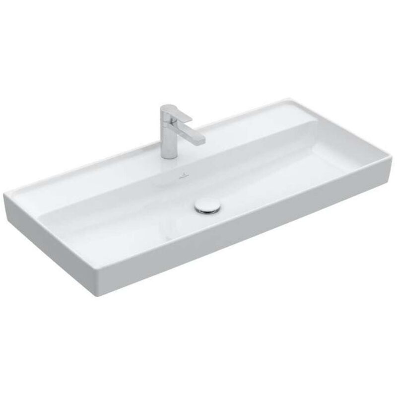 

Villeroy&boch - Collaro, Encimeras de lavabo, 1000 x 470 mm, Rectangular, Diseño registrado, para grifería de 3 orificios, orificio central para