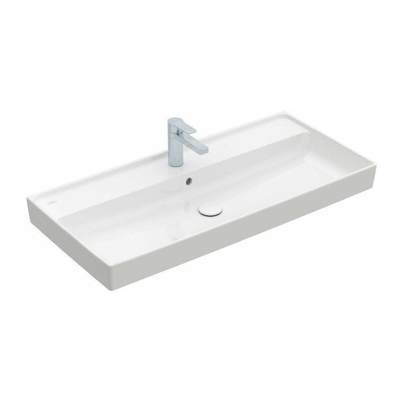 

Collaro, Encimeras de lavabo, 1000 x 470 mm, Rectangular, Diseño registrado, para grifería de 3 orificios, orificio central para grifería perforado,