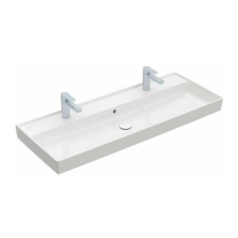 

Collaro, Encimeras de lavabo, 1200 x 470 mm, Rectangular, Diseño registrado, para dos grifos de un solo orificio, orificios para grifería perforados,