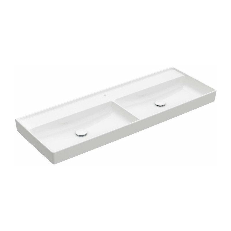 

Collaro, Planos dobles, 1300 x 470 mm, Rectangular, Diseño registrado, para grifería mural, sin orificio para grifería, sin rebosaderoanCeram, Blanco