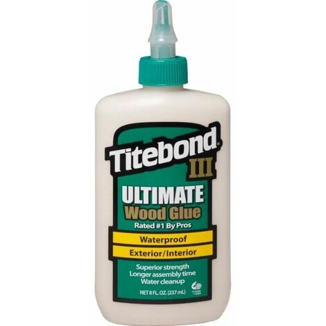 Colle à bois Pro ULTIMATE III 237 ml – Résistante à l'eau – Pour lutherie et réparation – Adhérence supérieure – Titebond