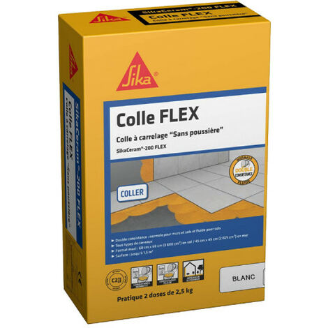 Colle à carrelage SIKA SikaCeram 200 Flex - Blanc - 2,5 kg