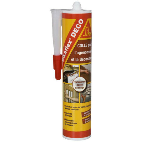 Colle à maintient immédiat SIKA Sikaflex Deco - Transparent - 300ml