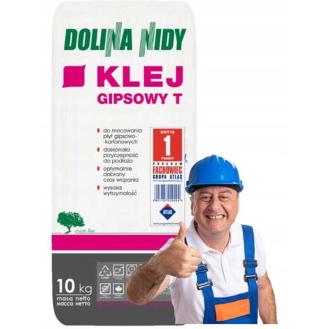 Colle à plâtre Dolina Nidy T 10 kg pour la fixation de plaques de plâtre