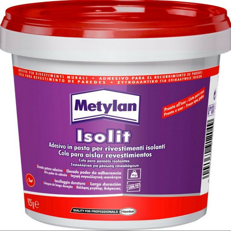 Colle adhA sive acrylique isolante Metylan Isolit 925 gr pour revA tements de panneaux de polystyrA ne et de polystyrA ne