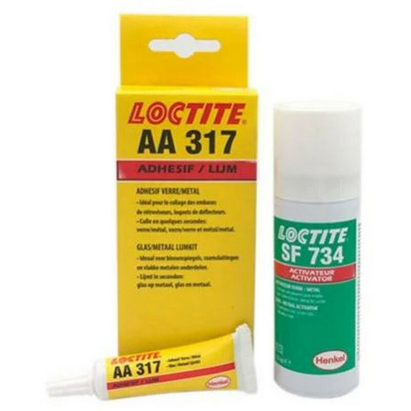 Colle adhesif professionnel verre metal Loctite 317