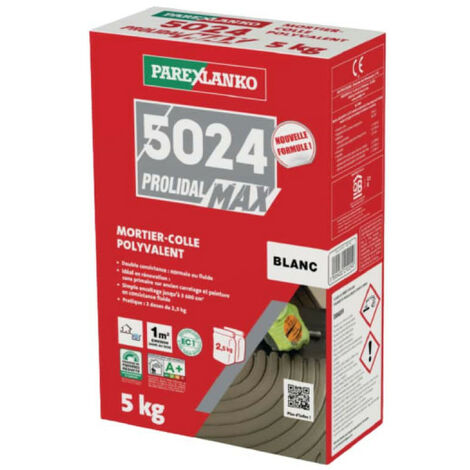 Colle carrelage améliorée PAREXLANKO 5024 Prolidal Max - Blanc - 5 kg - L5024BL05 - Blanc