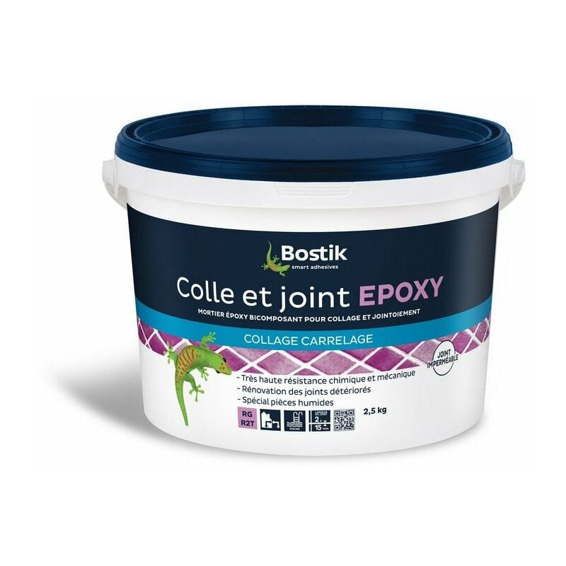Bostik - Colle & Joint Epoxy Blanc 2.5 Kg