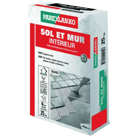 Colle carrelage normale PAREXLANKO Sol et mur intérieur - Blanc - 25 kg - 02931 - Blanc