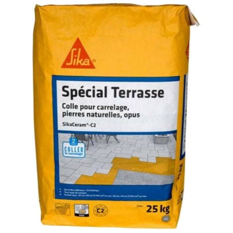 Colle carrelage pour terrasse SIKA - SikaCeram C2 - Gris - 25kg
