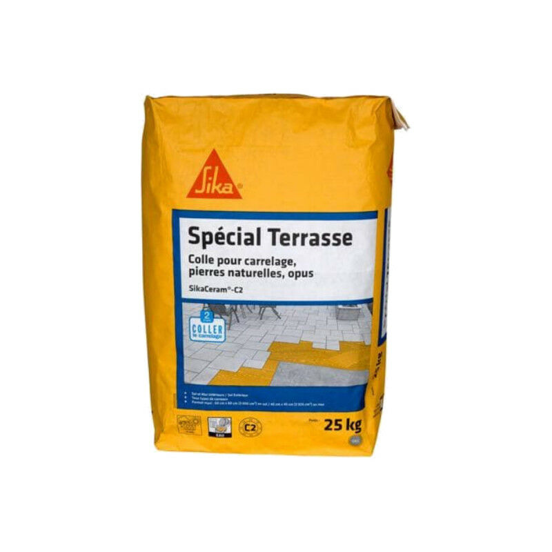 Colle carrelage pour terrasse Sika Sika Ceram C2 - Gris - 25kg
