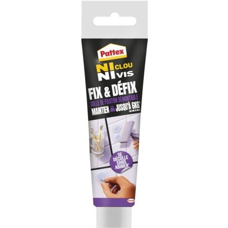 Colle de fixation forte et démontable Fix & Défix, Translucide, 44g, PATTEX Ni Clou Ni Vis