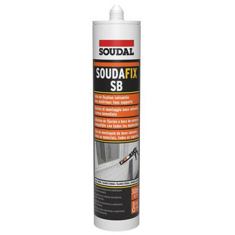 Colle de fixation solvantée tous matériaux tous support SOUDAFIX SB - Blanc crème - 300 ml - Blanc crème - Blanc crème