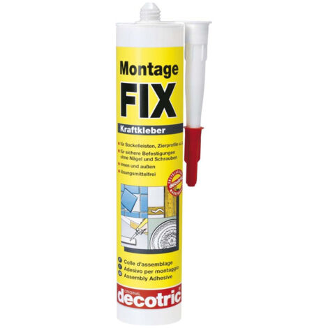 Colle de montage DECOTRIC Fixation Forte, étanche et séchage rapide - Bois, Céramique, Métal 280 ml