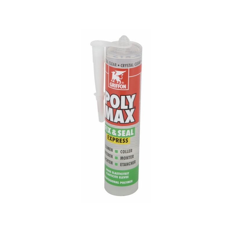 Griffon - Mastic d'étanchéité poly max® fix&seal express Crystal 300G : 6150452