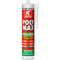 Colle de montage et mastic d'étanchéité POLY MAX FIX - SEAL EXPRESS - Cartouche 300 g - Crystal Clear