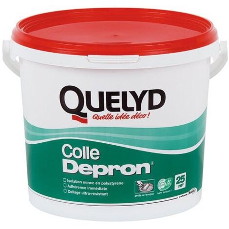 Colle Dépron 6kg – Pour isolation thermique sur murs et plafonds – Prise initiale élevée – Application propre au rouleau – Quelyd