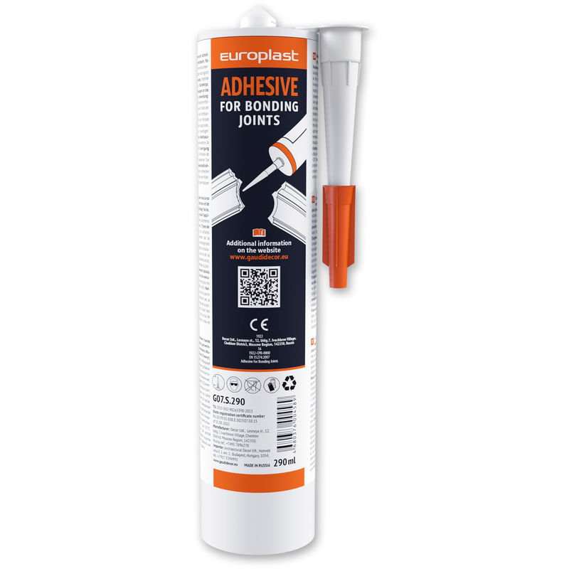 Colle d'installation pour moulures Profhome G07S290 colle polyuréthane pour joints blanc 290 ml - blanc