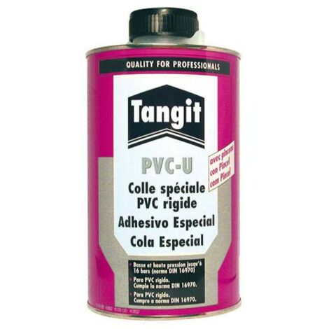 Colle en gel spéciale PVC rigide TANGIT , boite de 1 litre avec pinceau
