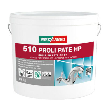 Colle en pâte pour carrelage PAREXLANKO 510 Proli Pâte HP - 15 kg - L510-15 - Blanc