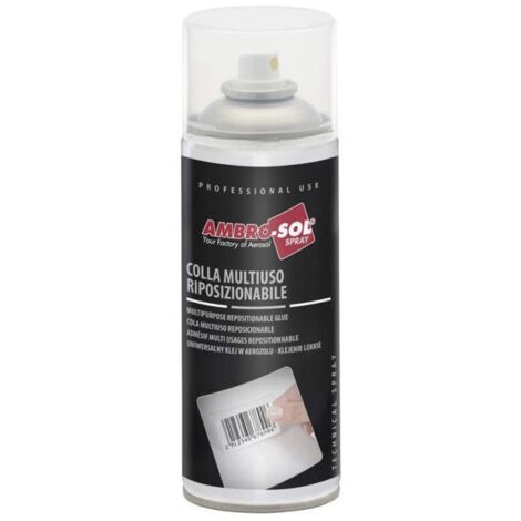 Colle en spray - Ambro-sol - I257 - 400 ml - Repositionnable - Élastique