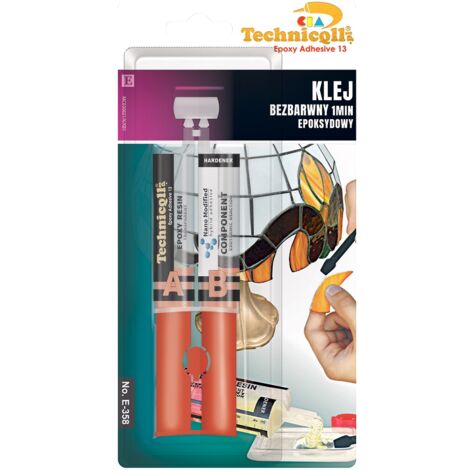 Colle époxy incolore 2 x 12 ml, prise en 1 min. - TQ E-358
