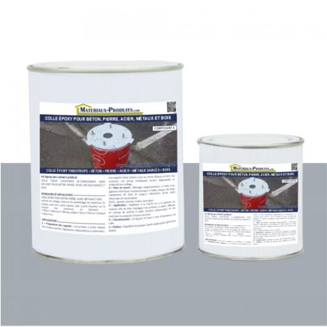 Colle epoxy pour béton, pierre, acier, métaux et bois - 1 Kg Gris béton - MATPRO