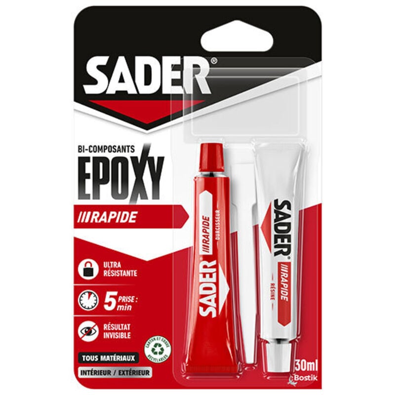 Epoxy Rapide 2 Tubes 30 Ml Remplace Ref 30610770 Sader 30621065