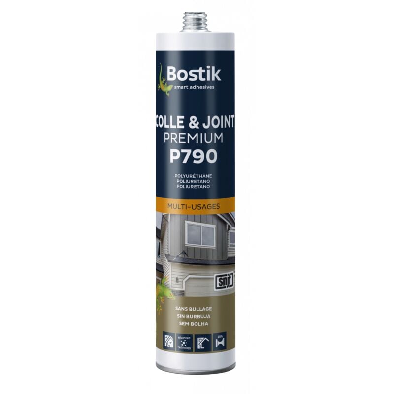 Bostik - Colle mastic polyuréthane multi-usages P790 (coloris: blanc, gris, noir, beige ou brun) Cartouche 290ml Couleur: Blanc