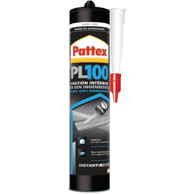 Pattex - Colle fixation PL100 High Tack blanc 380g 1726674 - Blanc