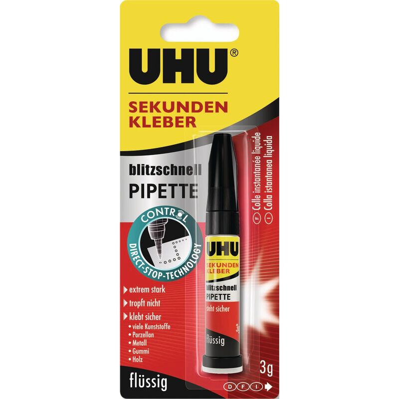 Colle instantanée blitzschnell PIPETTE Control 3 g incolore