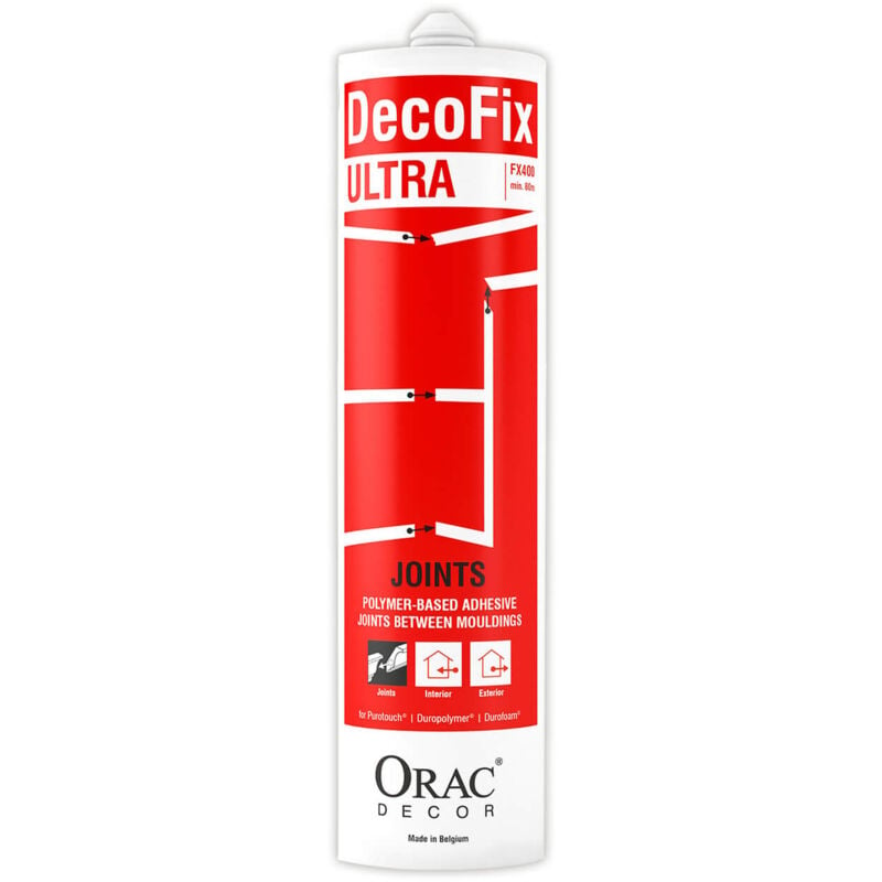 Orac - DecoFix Ultra Colle ultra-fort 270 ml Decor FX400 Colle pour l'assemblage des joints Intérieure et extérieure - blanc