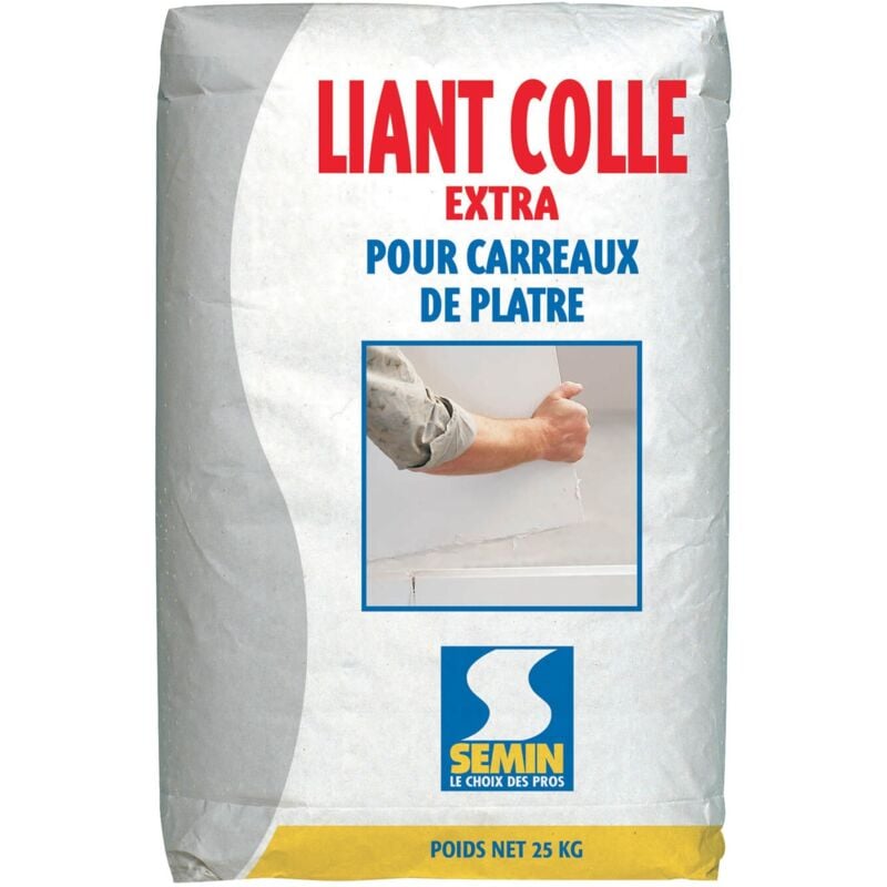 Colle Liant Extra Semin Carreaux de Plâtre - Intérieur - Poudre - Sac de 25 kg