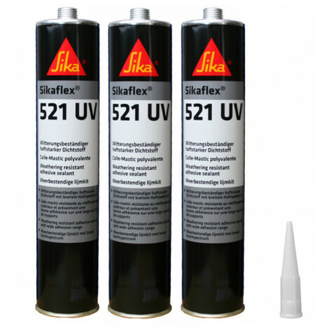 Sika – Colle mastic hybride 300ml – Lot de 3 – Pour bois, métal, céramique et plastique – Résistance au vieillissement et aux intempéries