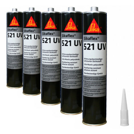 Sika – Colle mastic hybride 300ml – Lot de 5 – Pour collage et étanchéité sur bois, métal, céramique, plastique – Résistant aux UV