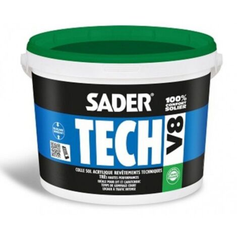 Colle multi-usage acrylique 18kg – Pour revêtements LVT, caoutchouc et PVC – Résistance au trafic et aux poinçonnements – Sader