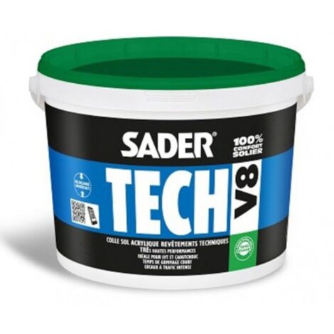 Colle multi-usage acrylique 18kg – Pour revêtements LVT, caoutchouc et PVC – Résistance au trafic et aux poinçonnements – Sader