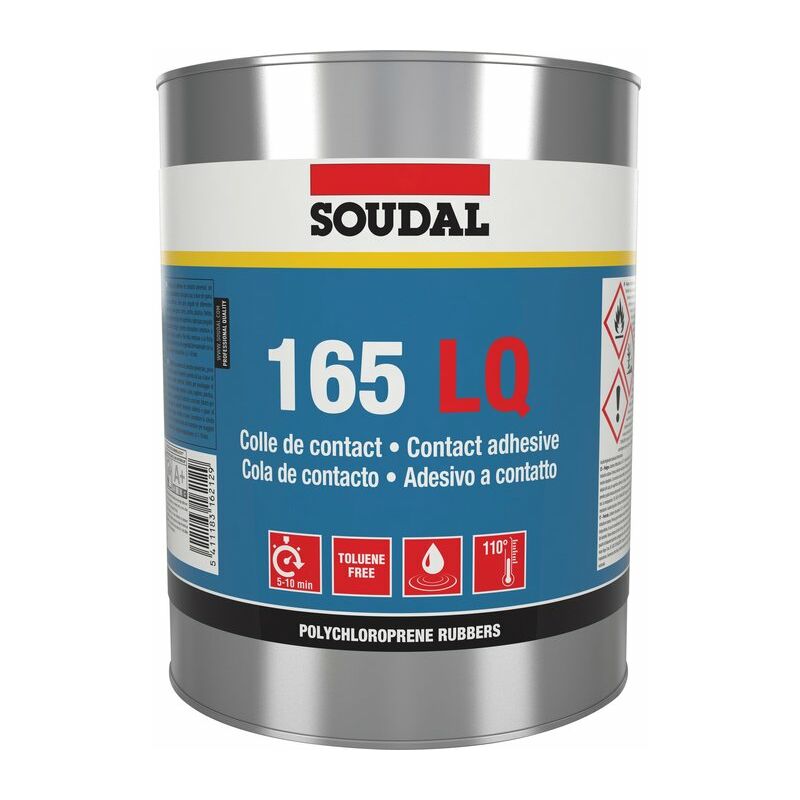 Colle néoprène 165 liquide bidon 5L Soudal 145989 - Blanc