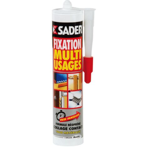 Colle néoprène 310 ml – Collage puissant pour béton, bois, métal, carrelage – Résiste à +130 °C – Prise immédiate et adhérence élevée – Sader