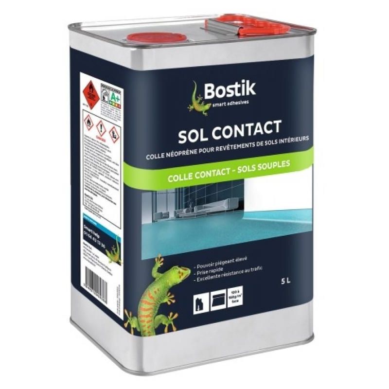 Bostik - Colle néoprène Sol Contact pour revêtements intérieurs, bidon de 5 litres