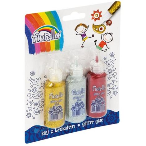 Colle pailletée FIORELLO - 3 couleurs, 20 ml - pour décorer des cartes et des loisirs créatifs