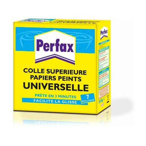 Perfax Colle Papiers Peints Universelle, colle à diluer pour papiers peints courants, légers ou épais - Paquet 250 g pour 5 à 7 rouleaux