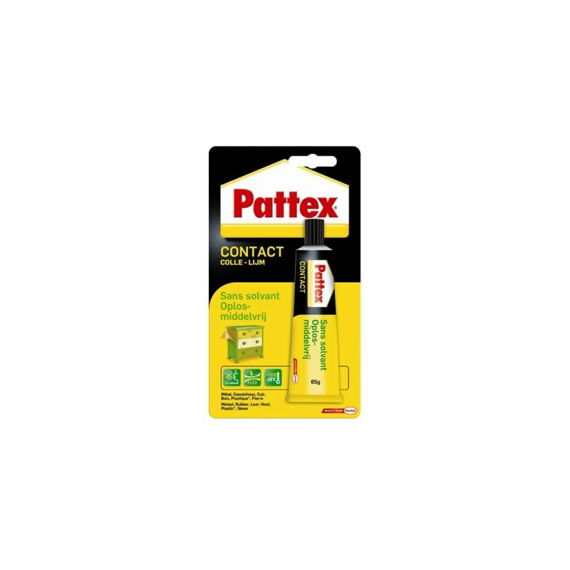 Pattex - Colle contact type néoprène - Formule sans solvant tous matériaux - tube 65 gr