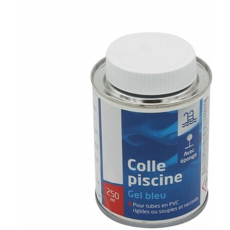 Colle piscine avec éponge pour tube et raccord PVC - Gel bleu - 250 ml - Linxor