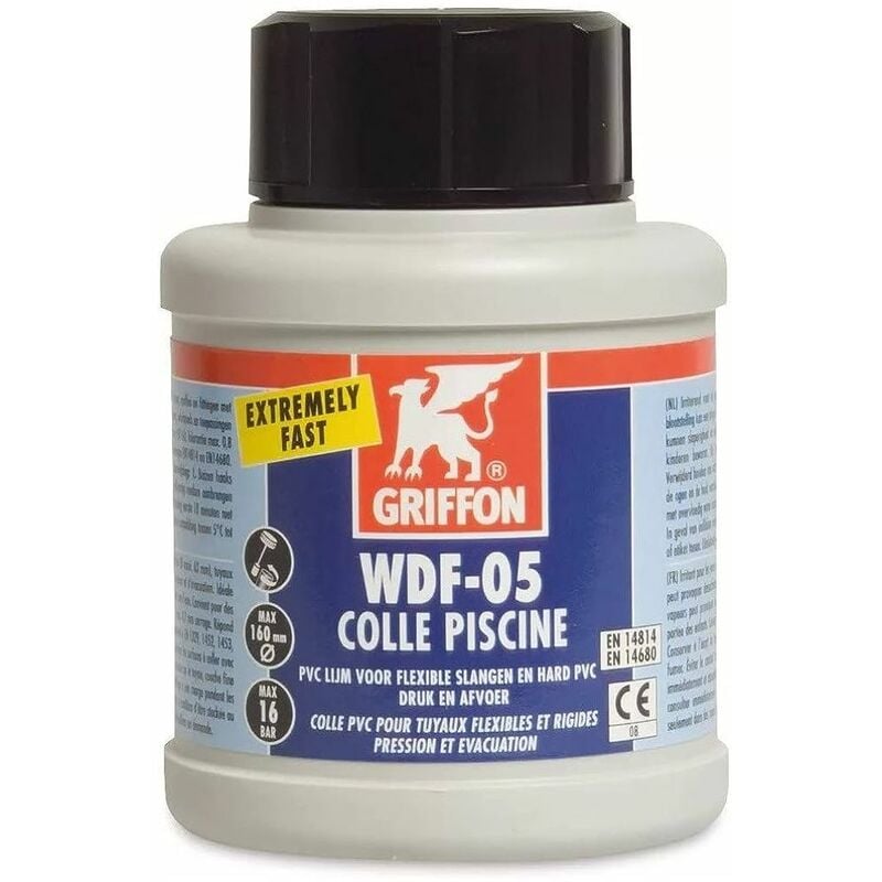 Colle pvc rigide à prise très rapide thixotrope wdf-05® bleu transparent 0,5 l