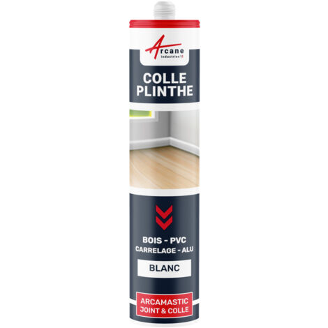 Colle plinthe, bois et carrelage, pose facile - 290 ml x 1 Blanc - ARCANE INDUSTRIES