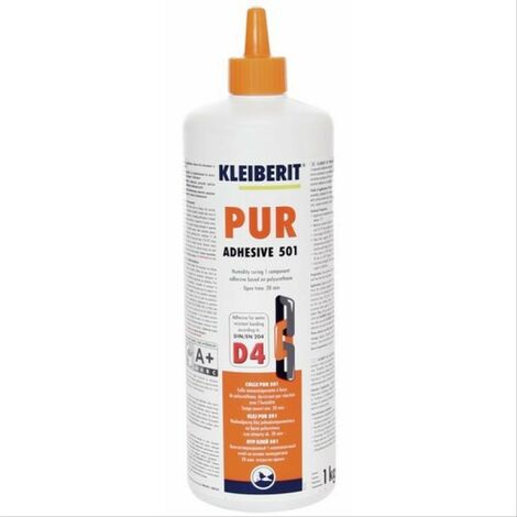 Colle polyuréthane monocomposant 1kg – Pour collage bois massif – Résistance humidité et intempéries – Prise rapide – Kleiberit
